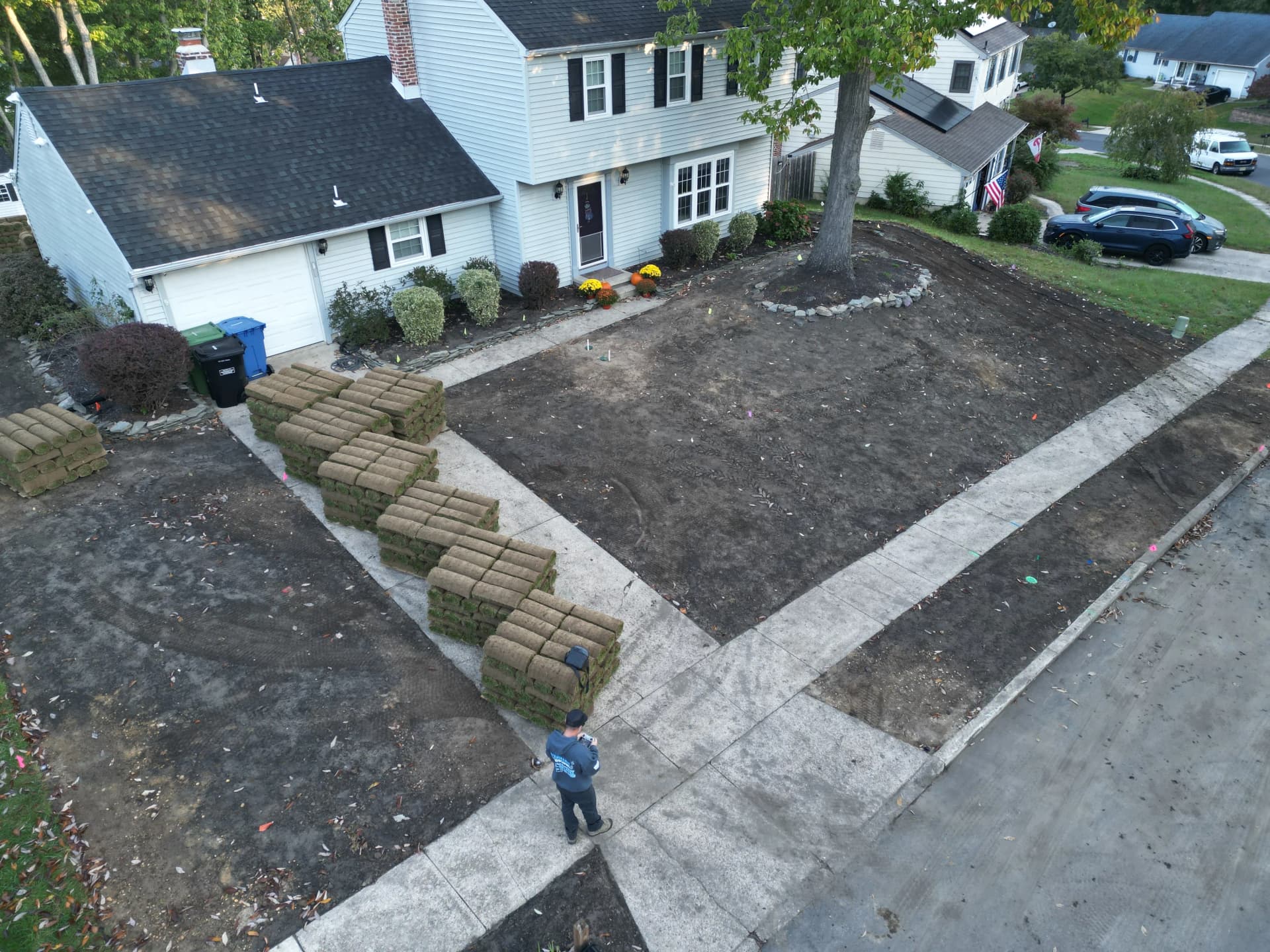 Gallery photos for 8,200 Sq. Ft. Sod Installation and Full Lawn Renovation in South Jersey: Image #1