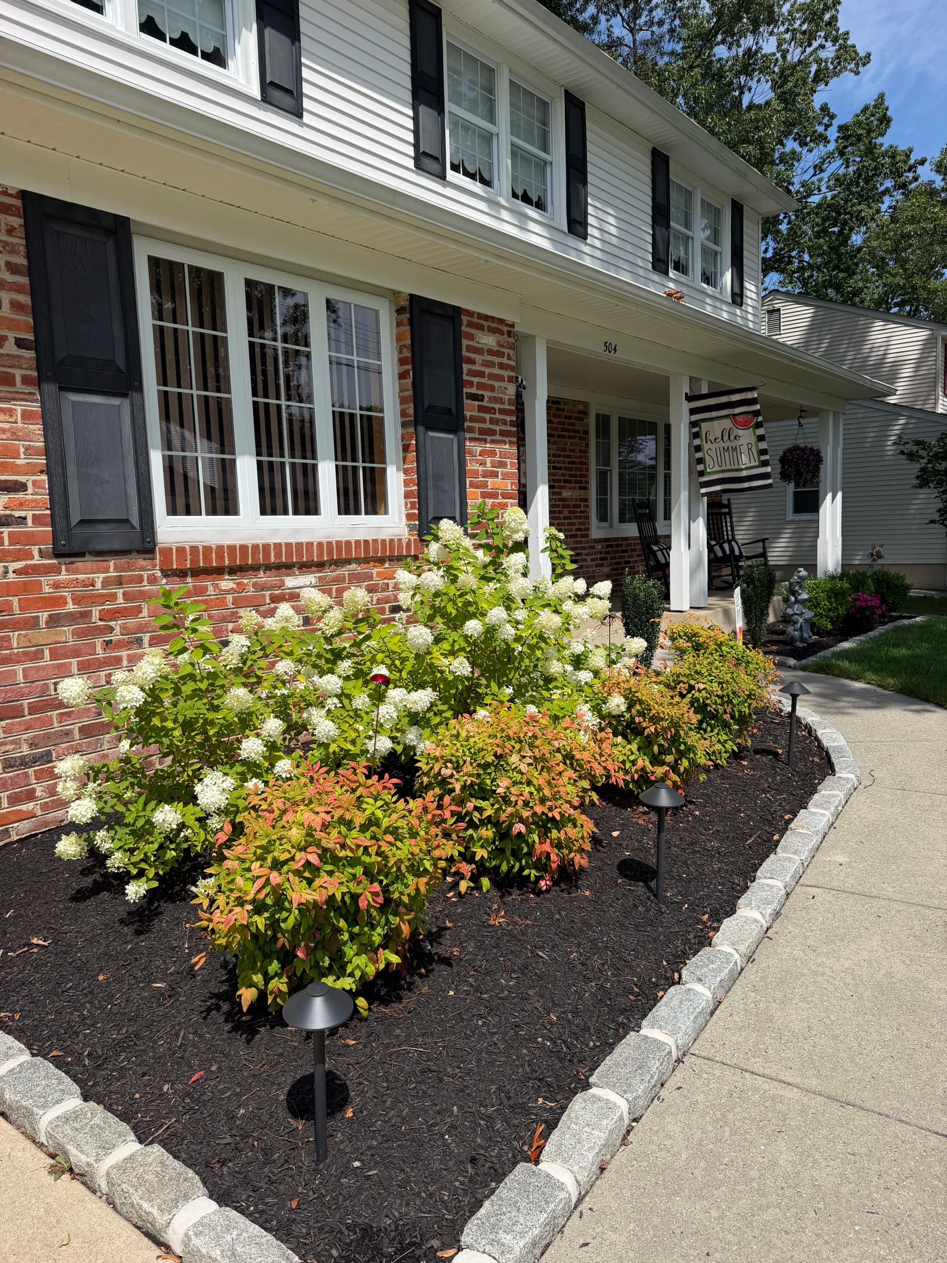 Gallery photos for Front Entrance Foundation Planting and Lighting Upgrade in Turnersville NJ: Image #4