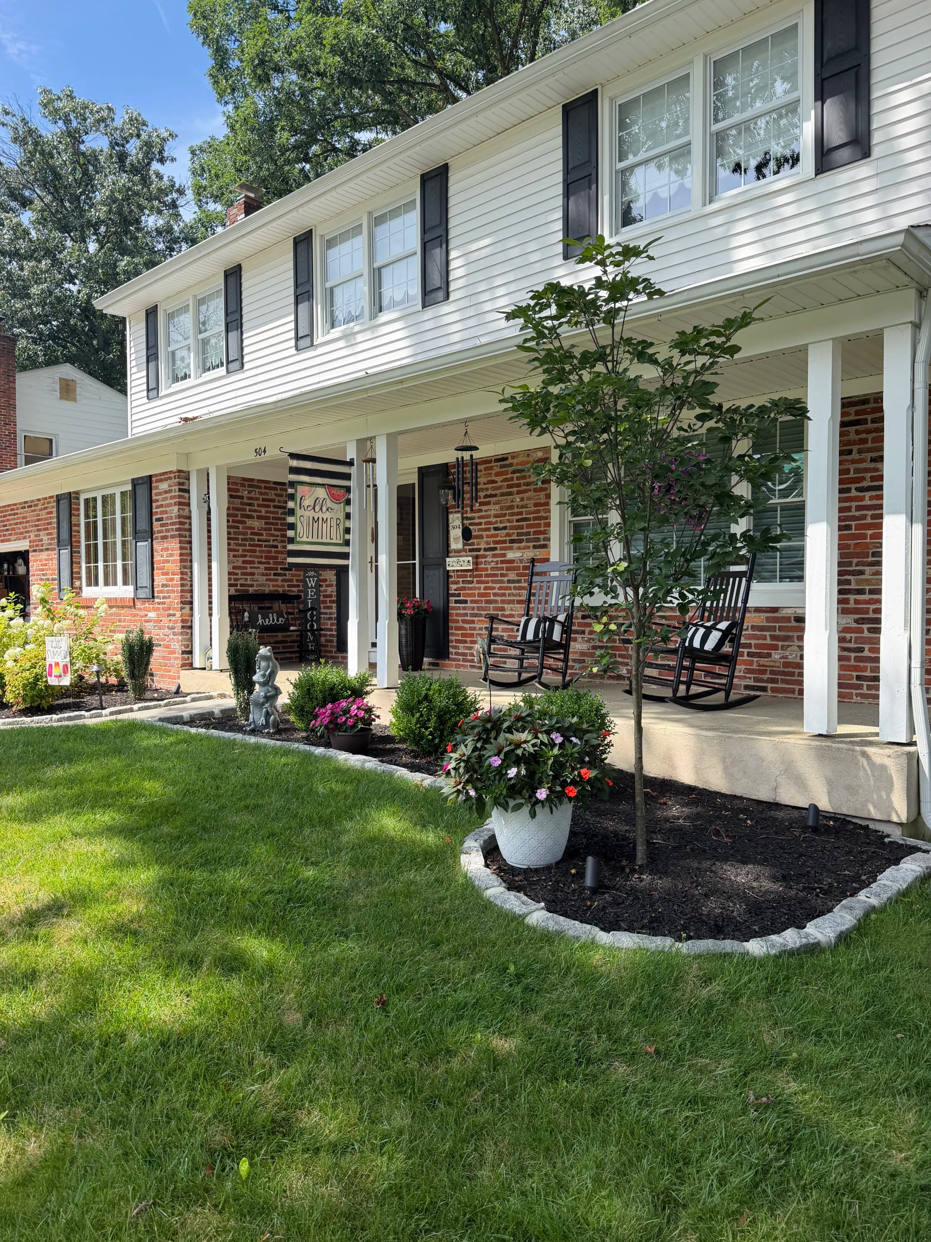 Gallery photos for Front Entrance Foundation Planting and Lighting Upgrade in Turnersville NJ: Image #1