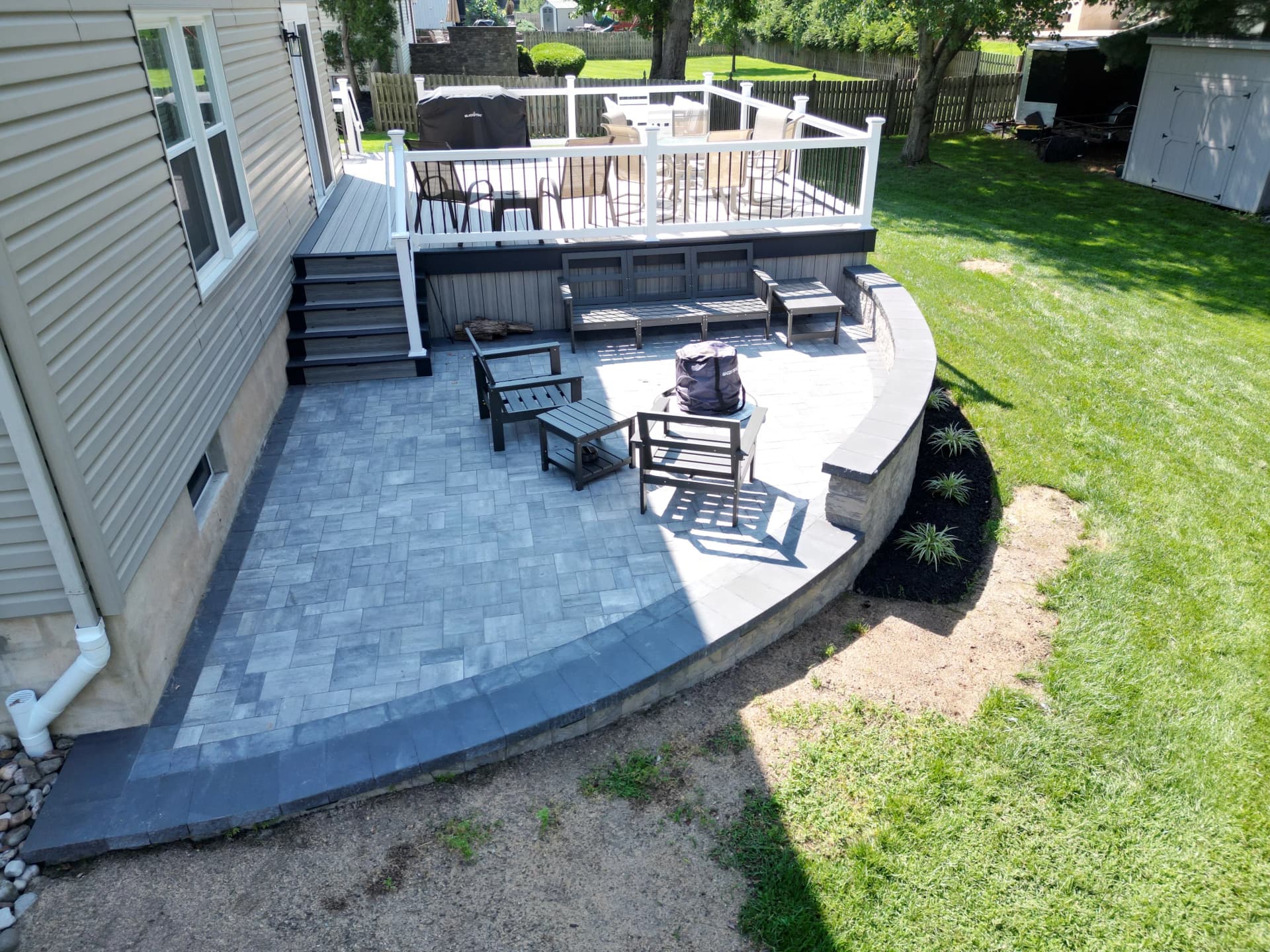 Gallery photos for Deck Meets Paver Patio - A Complete Backyard Overhaul in Voorhees NJ: Image #3